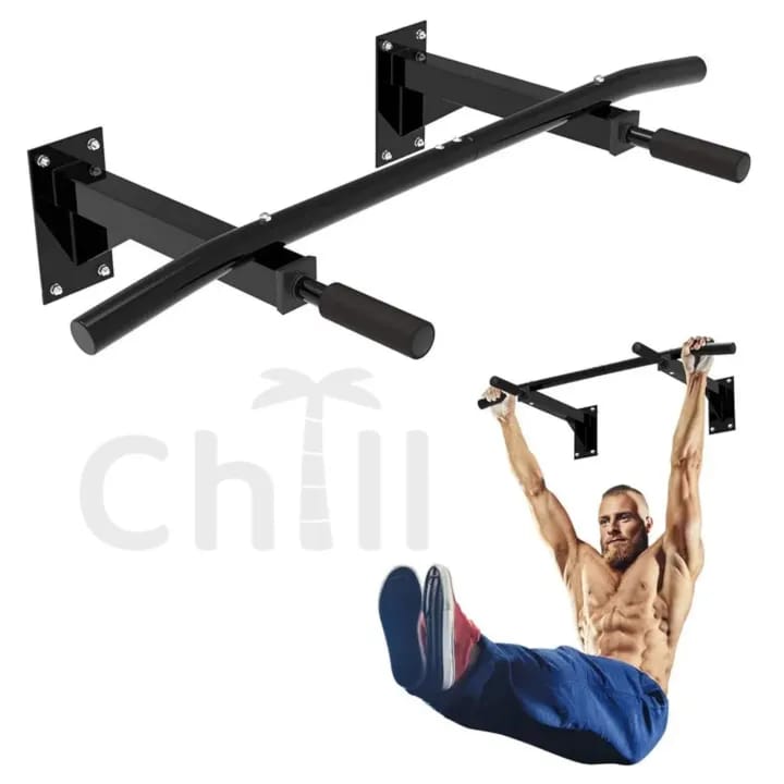 🏋️‍♂️ Heavy-Duty Wall Mounted Pull-Up Bar 💪 | 🔥 4 Grip Steel Design | 🏠 Home Workout