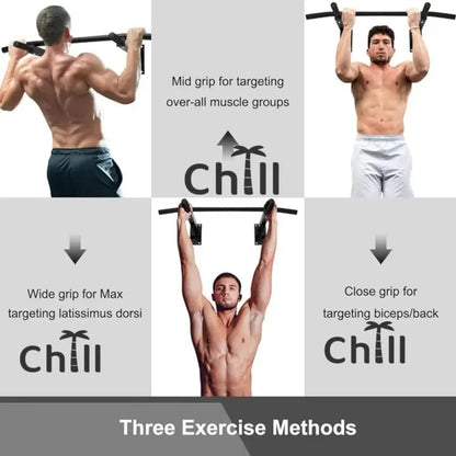 🏋️‍♂️ Heavy-Duty Wall Mounted Pull-Up Bar 💪 | 🔥 4 Grip Steel Design | 🏠 Home Workout