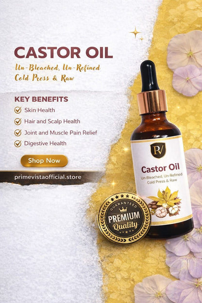 Organic Castor Oil – Cold Pressed, Unrefined | For Hair Growth, Brows & Skincare